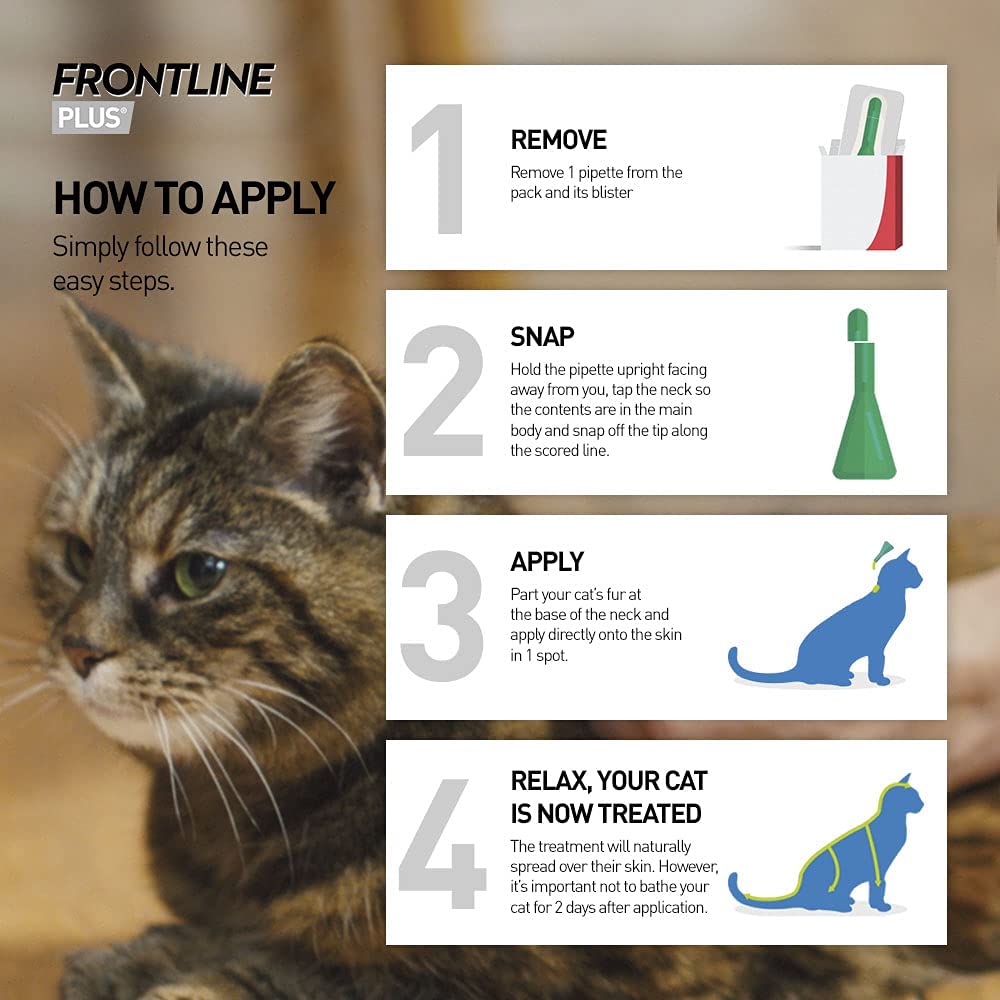 Plus Flea & Tick Treatment for Cats and Ferrets - 3&6 Pipettes