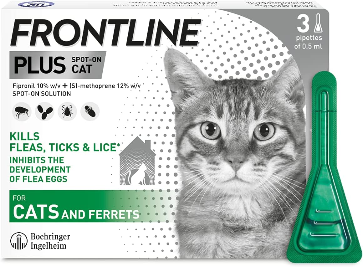 Plus Flea & Tick Treatment for Cats and Ferrets - 3&6 Pipettes