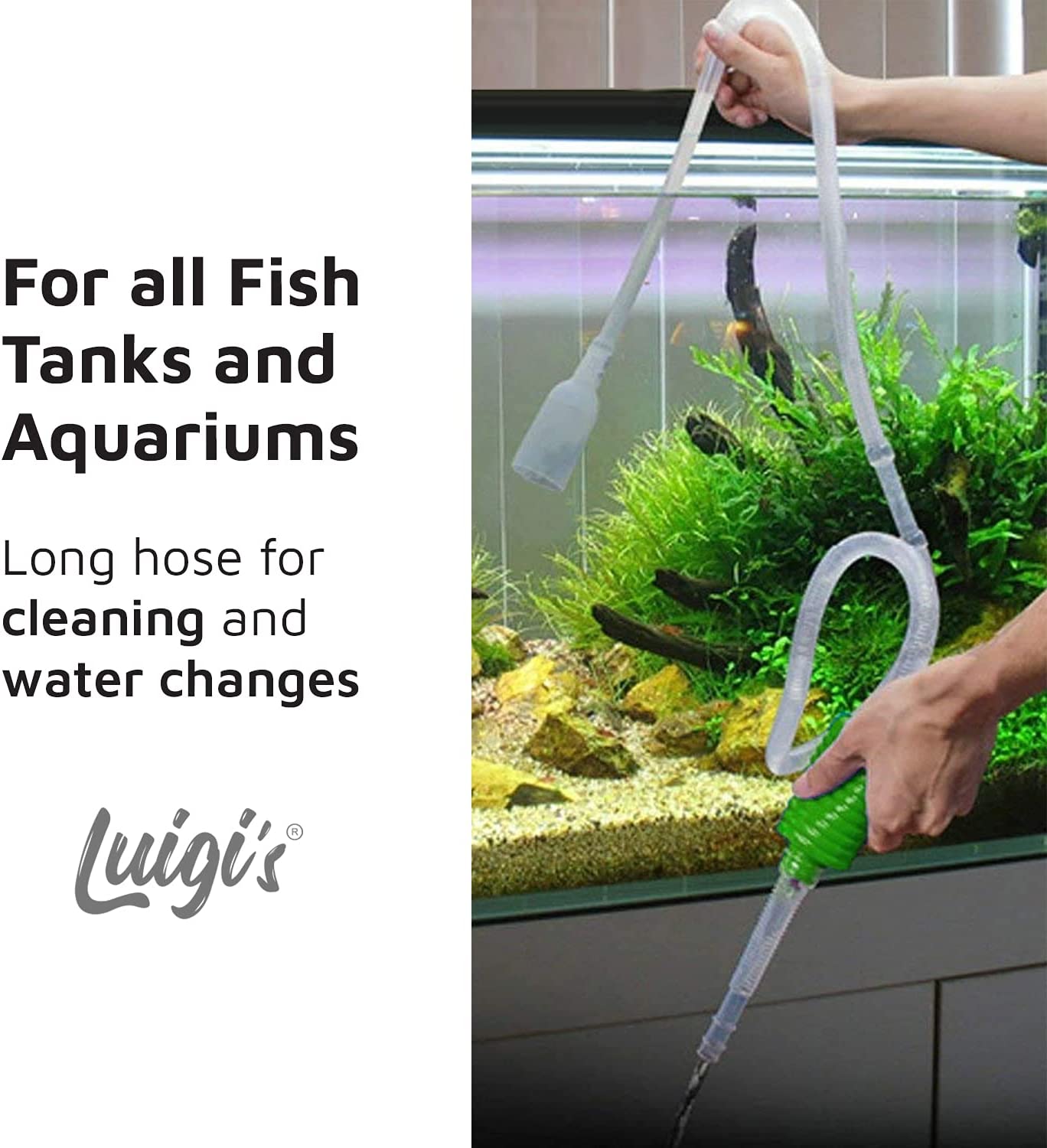 Luigi's Aquarium/Fish Tank Siphon and Gravel Cleaner