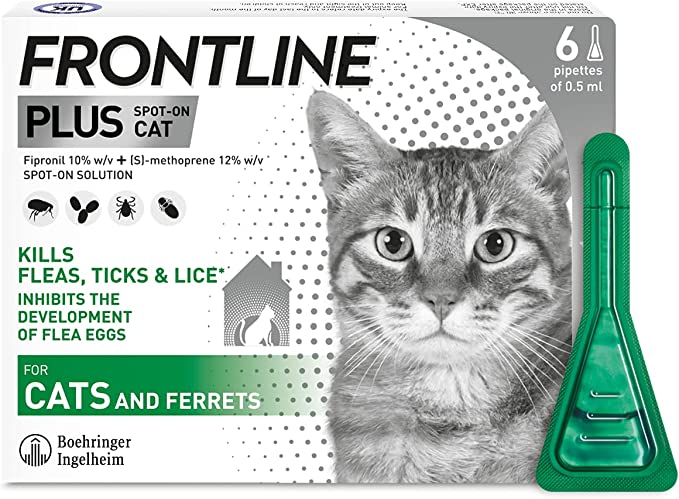 Plus Flea & Tick Treatment for Cats and Ferrets - 3&6 Pipettes